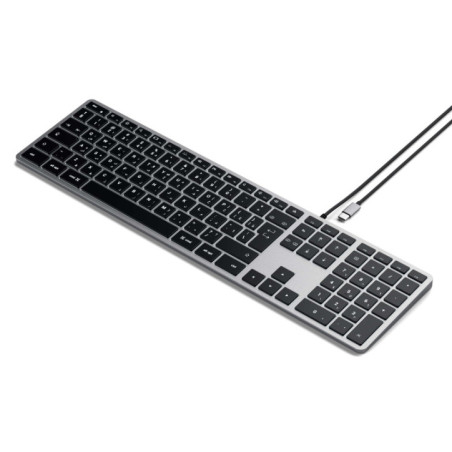 Wire keyboard USB C QWERTY Satechi Slim W3 Wired ST-UCSW3M space gray