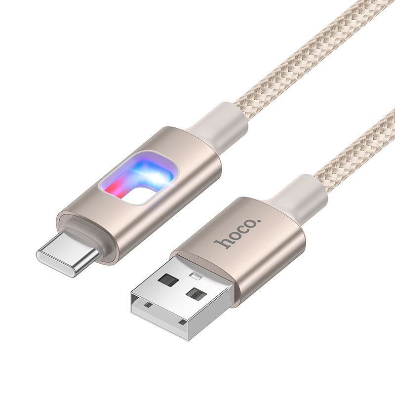 LED Cable USB A to USB C Hoco 3A 1,2 m U144 white LED Cable USB A to USB C Hoco 3A 1,2 m U144 white