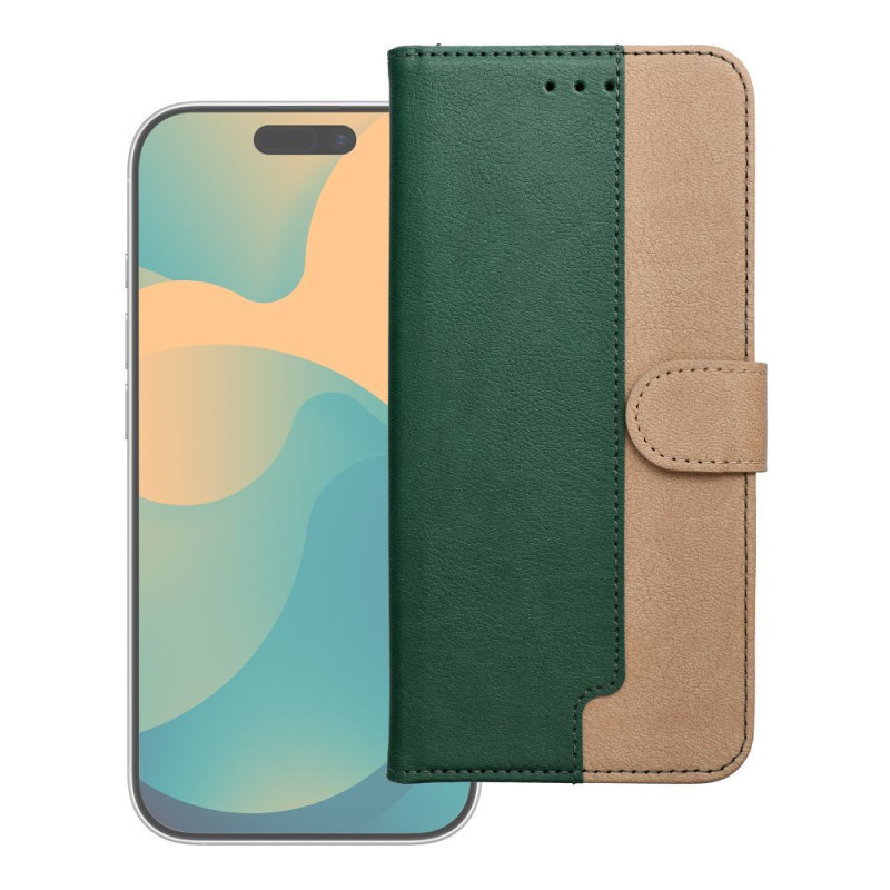Flip case for Samsung A17 Split Book green and gold