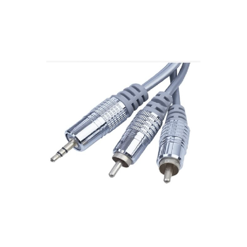 Audio Connector Kabel PREMIUM mit vergoldeten Kontakten auf Cinch - 1,5 Meter für Mobiltelefone mit 3,5 mm Audioanschluss