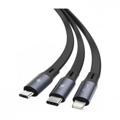 Baseus Data Cable 3in1: USB-A  Retractable Cable to Lightning + USB-A  Typ C + microUSB-A  CAMLT-MJ01