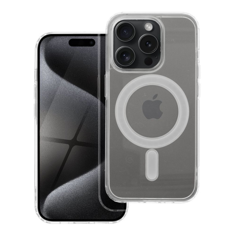 Case for iPhone 15 PRO Clear Mag Cover (STR) compatible with MagSafe transparent