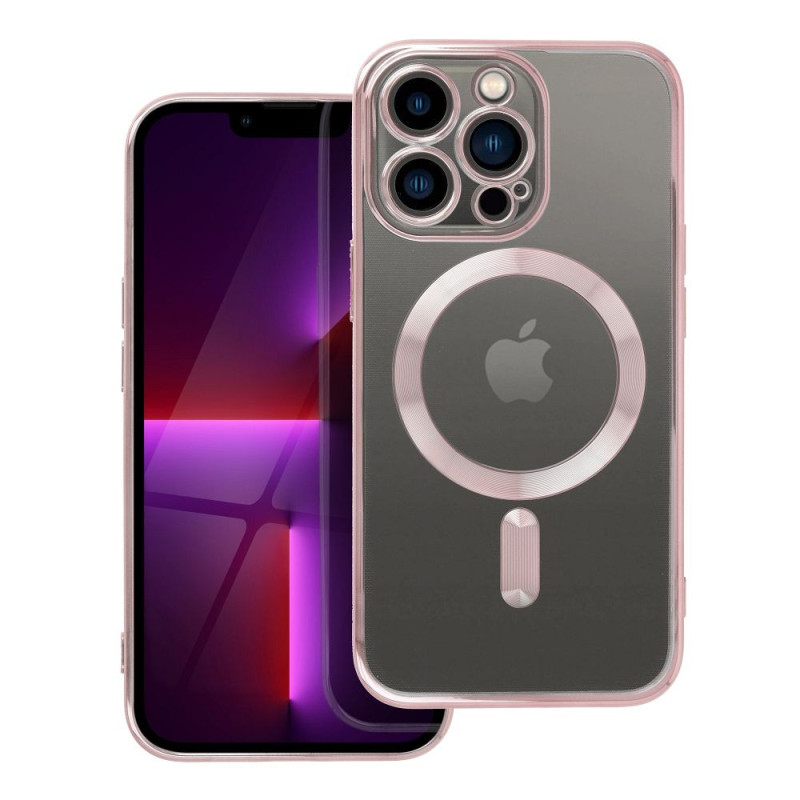 Case for iPhone 13 PRO Electro Mag Cover compatible with MagSafe gold-rose