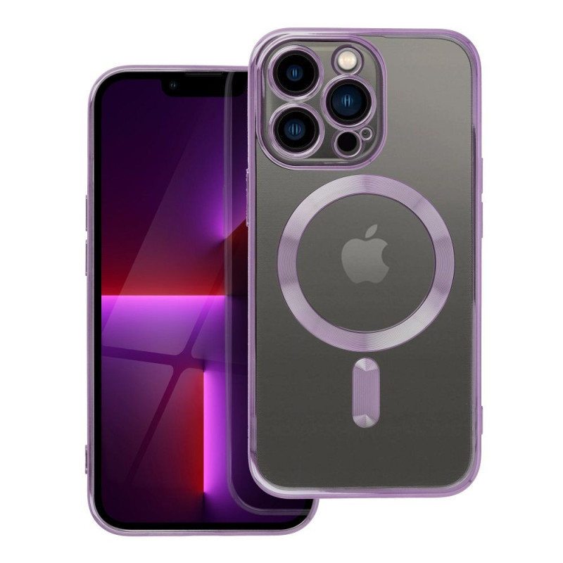 Case for iPhone 13 PRO Electro Mag Cover compatible with MagSafe purple