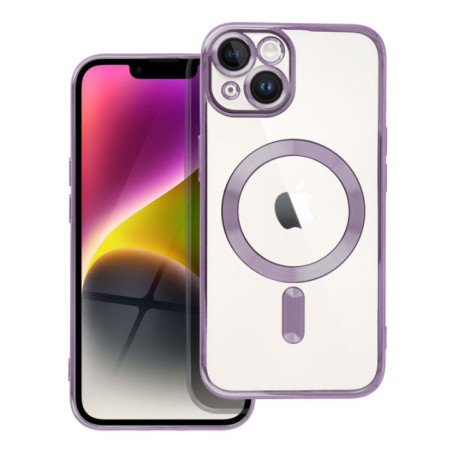Case for iPhone 14 Electro Mag Cover compatible with MagSafe purple