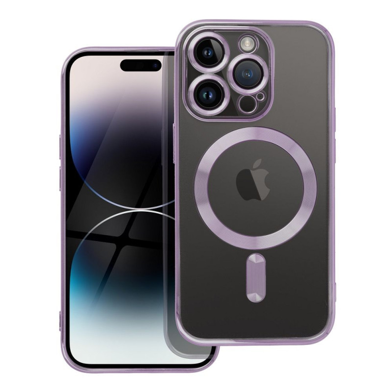 Case for iPhone 14 PRO Electro Mag Cover compatible with MagSafe purple