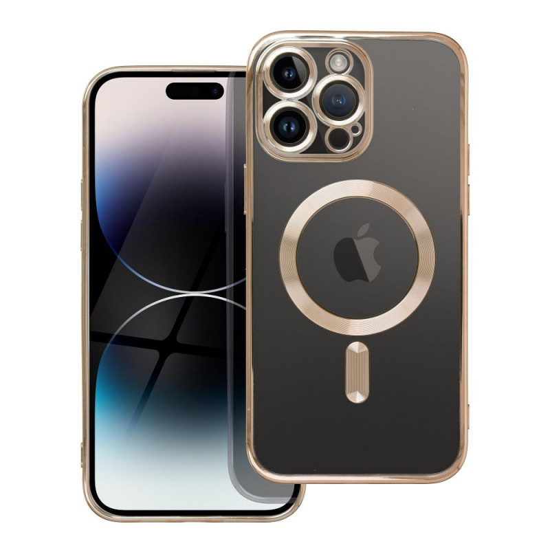 Case for iPhone 14 PRO MAX Electro Mag Cover compatible with MagSafe gold