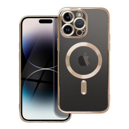Case for iPhone 14 PRO MAX Electro Mag Cover compatible with MagSafe gold