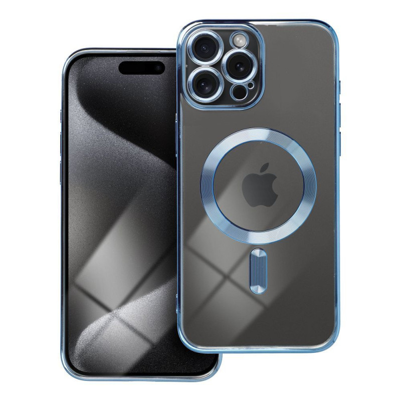 Case for iPhone 15 PRO MAX Electro Mag Cover compatible with MagSafe blue