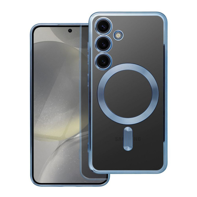 Case for Samsung S24 Electro Mag Cover compatible with MagSafe blue