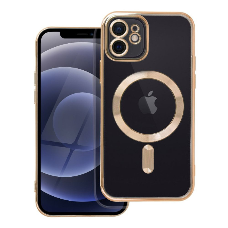 Case for iPhone 12 Electro Mag Cover compatible with MagSafe gold Case for iPhone 12 Electro Mag Cover compatible with MagSafe gold
