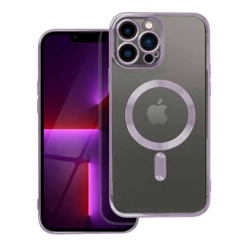 Case for iPhone 13 PRO MAX Electro Mag Cover compatible with MagSafe purple