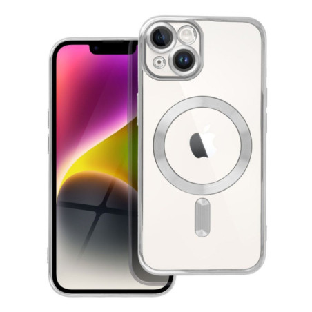 Case for iPhone 14 Electro Mag Cover compatible with MagSafe silver