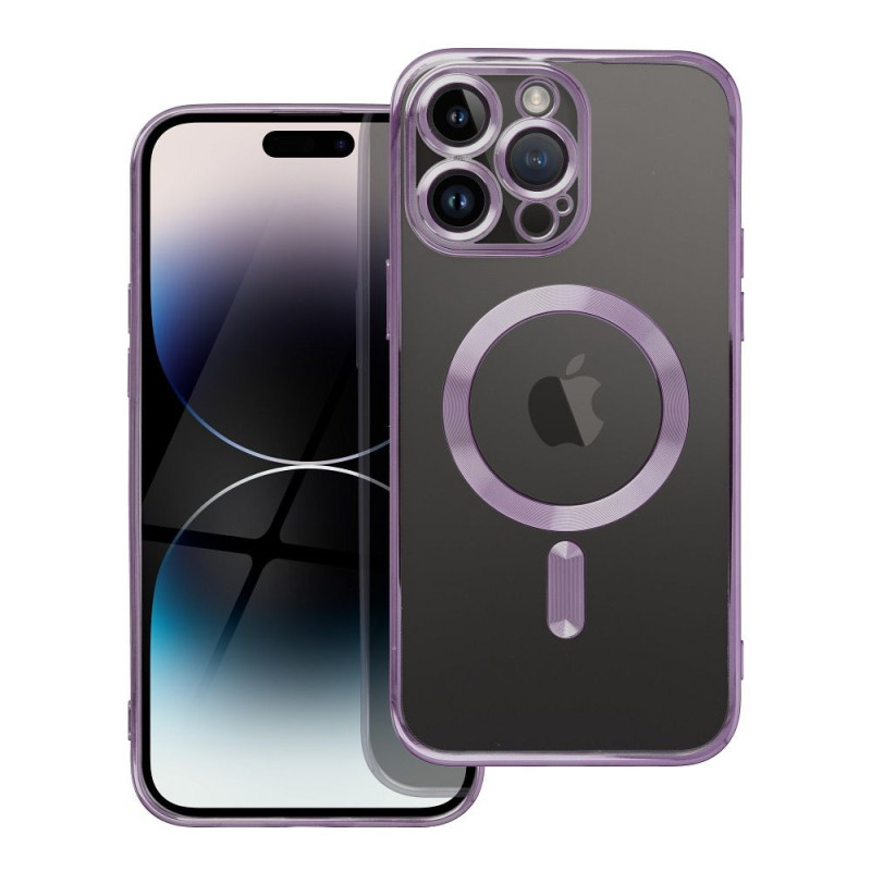 Case for iPhone 14 PRO MAX Electro Mag Cover compatible with MagSafe purple