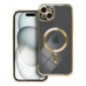 Case for iPhone 15 PLUS Electro Mag Cover compatible with MagSafe gold