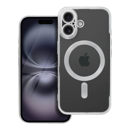 Case for iPhone 16 Electro Mag Cover compatible with MagSafe silver