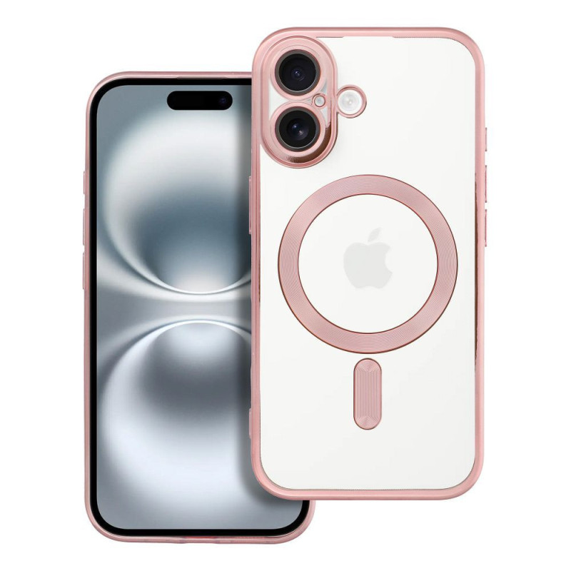 Case for iPhone 16 Electro Mag Cover compatible with MagSafe gold-rose