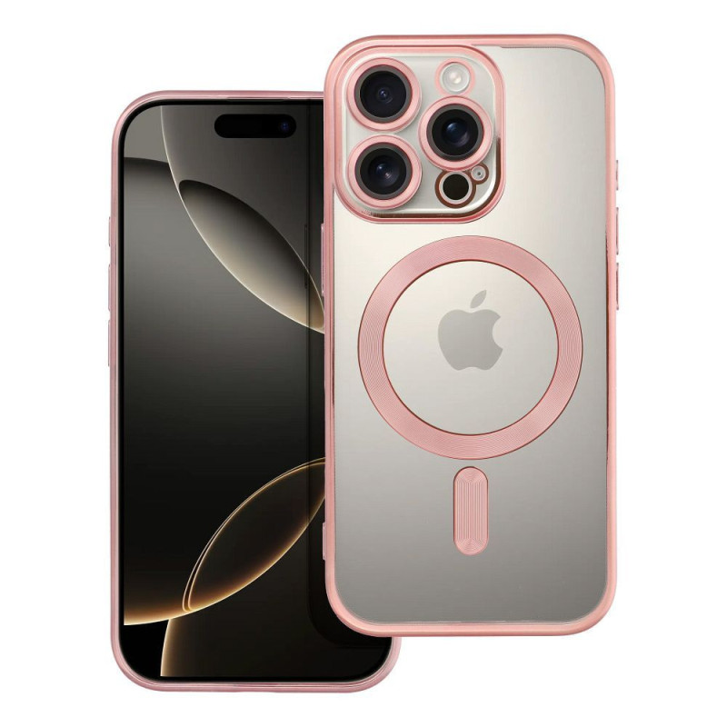 Case for iPhone 16 PRO Electro Mag Cover compatible with MagSafe gold-rose