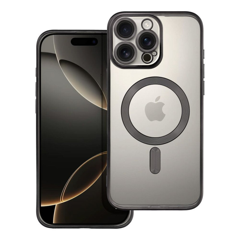 Case for iPhone 16 PRO MAX Electro Mag Cover compatible with MagSafe black