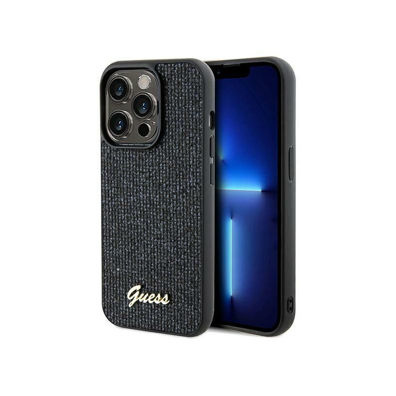 GUESS case for IPHONE 14 Pro GUHCP14LPMSDGSK (Disco Metal Script) black
