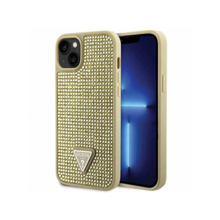GUESS case for IPHONE 13 / 14 / 15 GUHCP14SHDGTPD (Rhinestone Triangle) gold