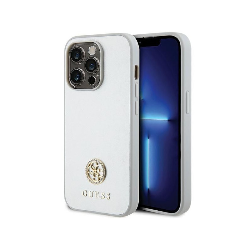 GUESS case for IPHONE 15 Pro GUHCP15LPS4DGPS (Strass Metal Logo) silver