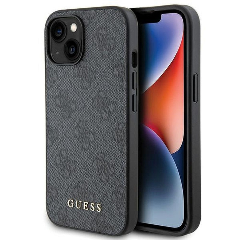 GUESS case for IPHONE 15 GUHCP15SG4GFGR (4G Metal Logo) grey