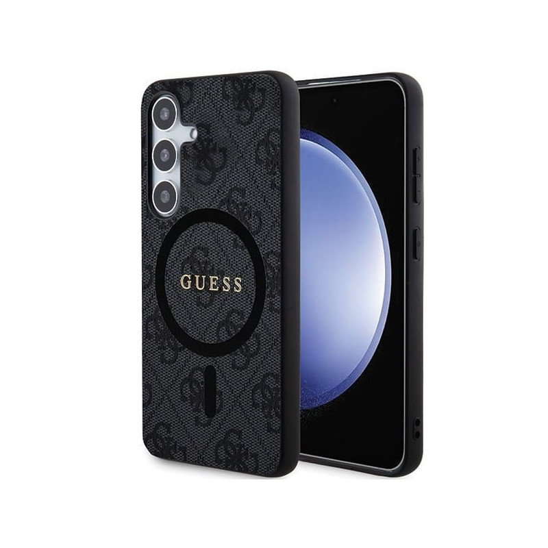 GUESS case for SAMSUNG S24 compatible with MagSafe GUHCS24SGF4GGR (4G Ring classic logo) black