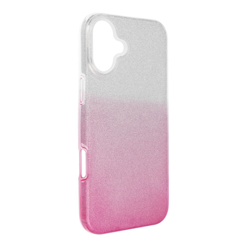 Case for iPhone 16 PLUS Shining transparent pink