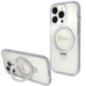 GUESS case for IPHONE 15 Pro compatible with MagSafe GUHMP15LHRSGSD (Glitter Script Logo Ring stand) transparent