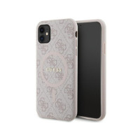GUESS case for IPHONE 11 compatible with MagSafe GUHMN61G4GFRP (4G Ring classic logo) pink