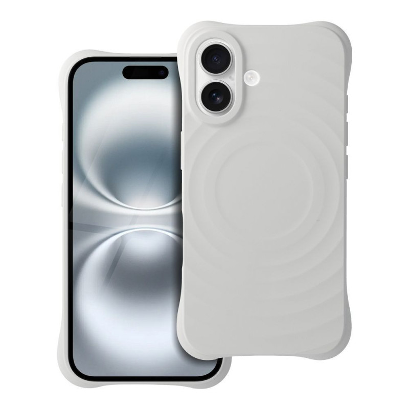 Case for iPhone 16 Silicone Zephyr Mag Cover compatible with MagSafe white