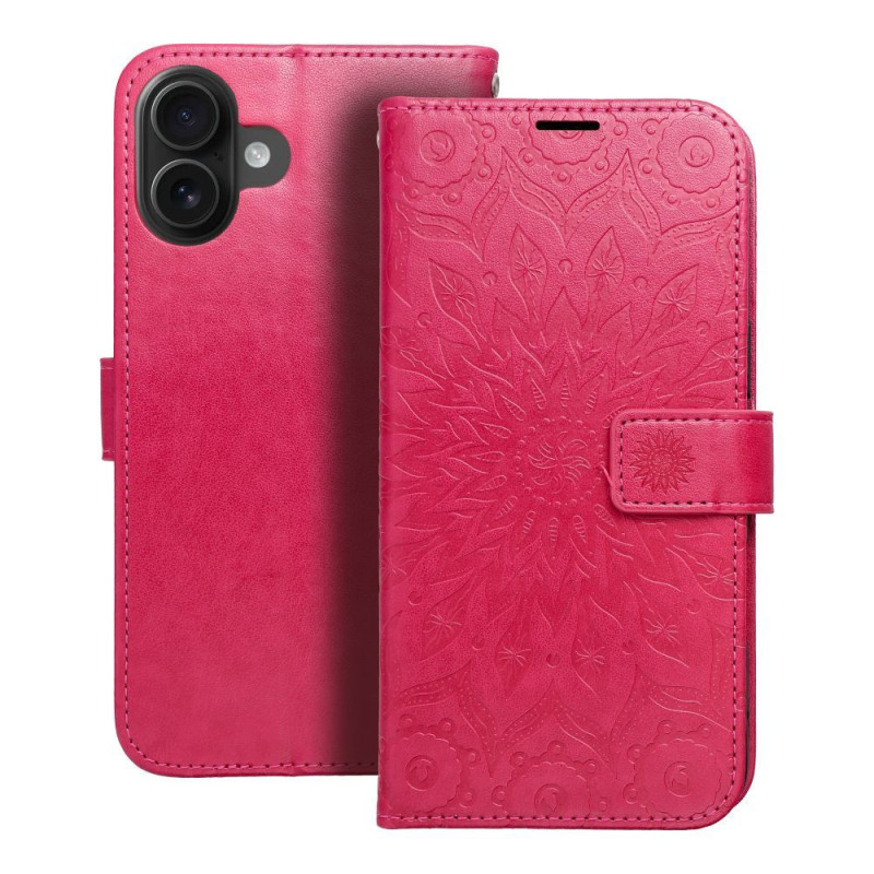 MEZZO Book case for IPHONE 16 Plus mandala magenta