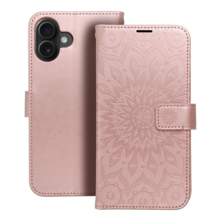 MEZZO Book case for IPHONE 16 Plus mandala rose gold