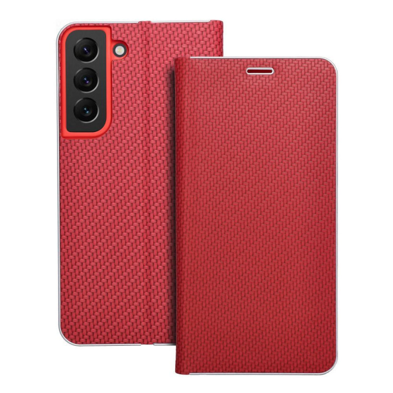 LUNA Book Carbon for SAMSUNG S22 red