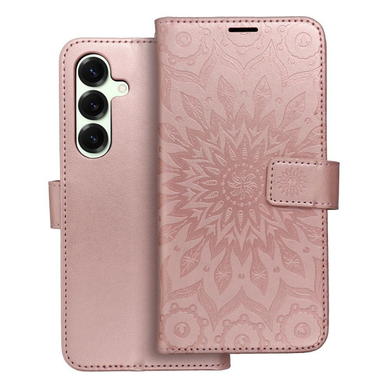 MEZZO Book case for SAMSUNG S25 Plus mandala rose gold