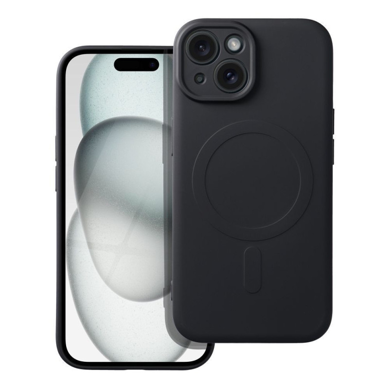Case for iPhone 15 Silicone Mag Cover compatible with MagSafe (camera protection) black Case for iPhone 15 Silicone Mag Cover compatible with MagSafe (camera protection) black