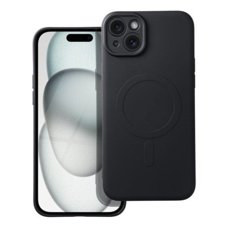 Case for iPhone 15 PLUS Silicone Mag Cover compatible with MagSafe black