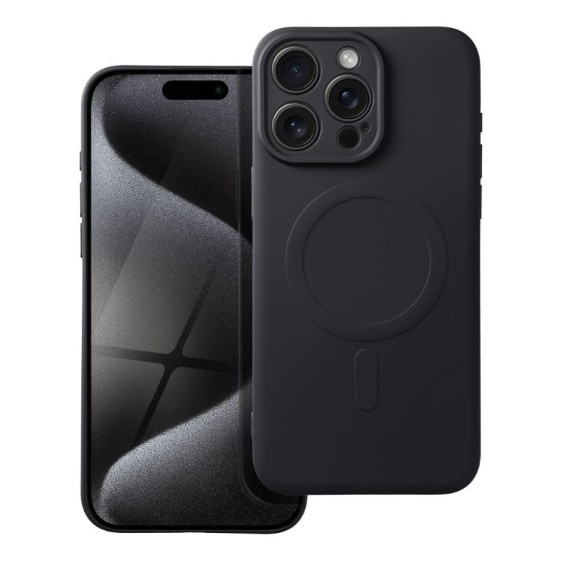 Case for iPhone 15 PRO MAX Silicone Mag Cover compatible with MagSafe black