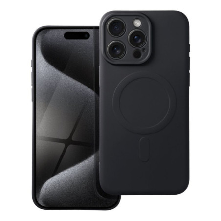 Case for iPhone 15 PRO MAX Silicone Mag Cover compatible with MagSafe black