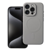 Case for iPhone 15 PRO Silicone Mag Cover compatible with MagSafe titanium gray