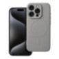 Case for iPhone 15 PRO Silicone Mag Cover compatible with MagSafe titanium gray