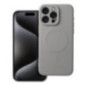 Case for iPhone 15 PRO MAX Silicone Mag Cover compatible with MagSafe titanium gray