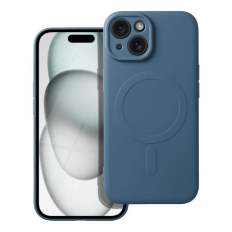 Case for iPhone 15 Silicone Mag Cover compatible with MagSafe blue