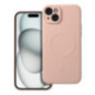 Case for iPhone 15 PLUS Silicone Mag Cover compatible with MagSafe pink