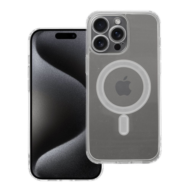 Case for iPhone 15 PRO MAX Clear Mag Cover (STR / CAMERA PROTECTION) compatible with MagSafe transparent