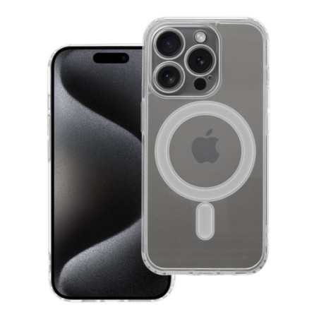 Case for iPhone 15 PRO Clear Mag Cover (STR / CAMERA PROTECTION) compatible with MagSafe transparent