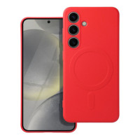 Case for Samsung S24 Silicone Mag Cover compatible with MagSafe red