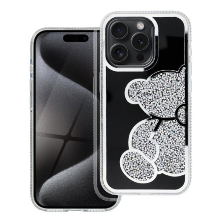 Case for iPhone 15 PRO Teddy Bear silver