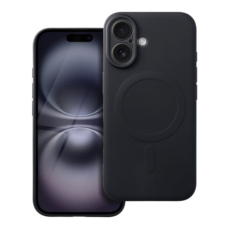 Case for iPhone 16 Silicone Mag Cover compatible with MagSafe black